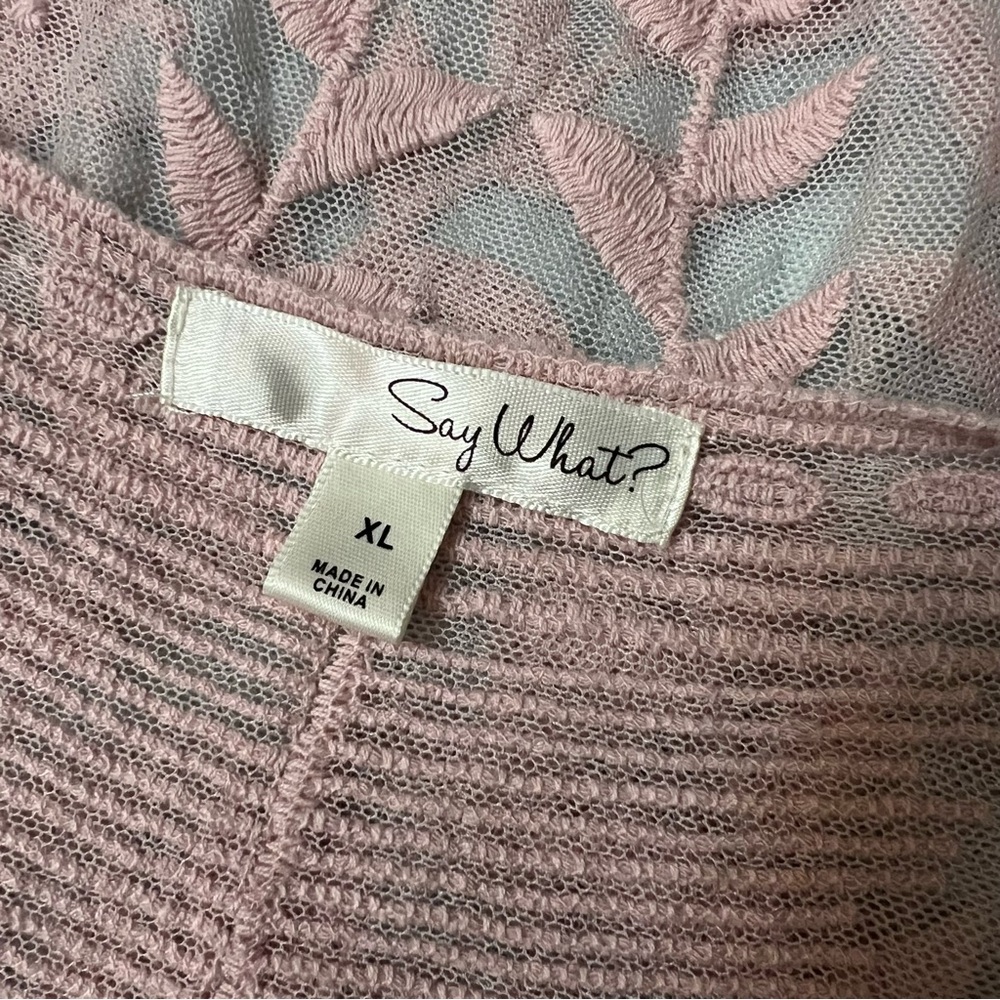 Say What? Pink Floral Embroidered Lace Top - Picture 6 of 6